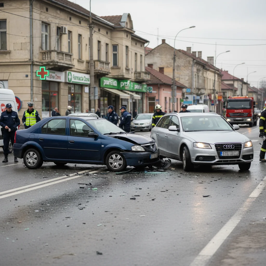 Accident rutier raportat pe strada Alexandru Ghica din Alexandria, în seara de 17 februarie