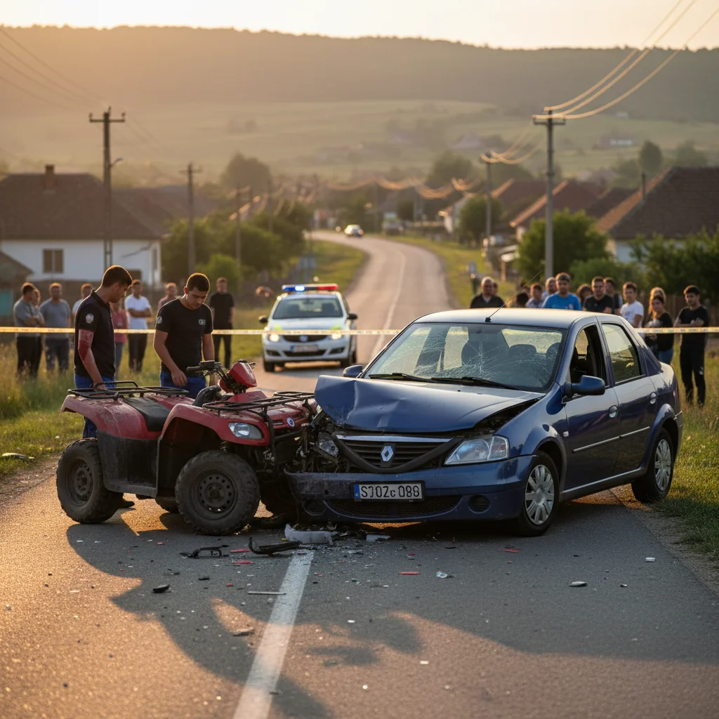 ATV condus fără permis implicat într-un accident rutier la Alexandria