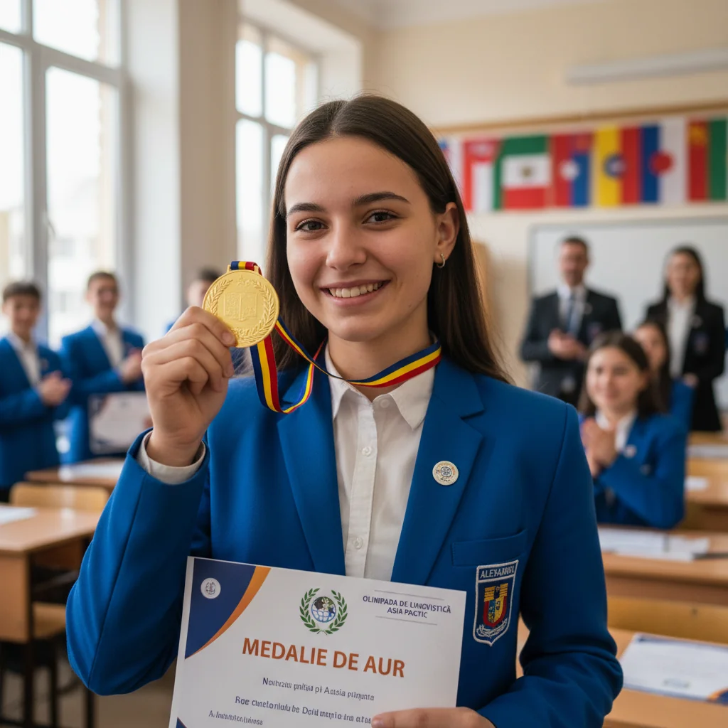 Aur la Olimpiada de Lingvistică pentru o elevă din Alexandria