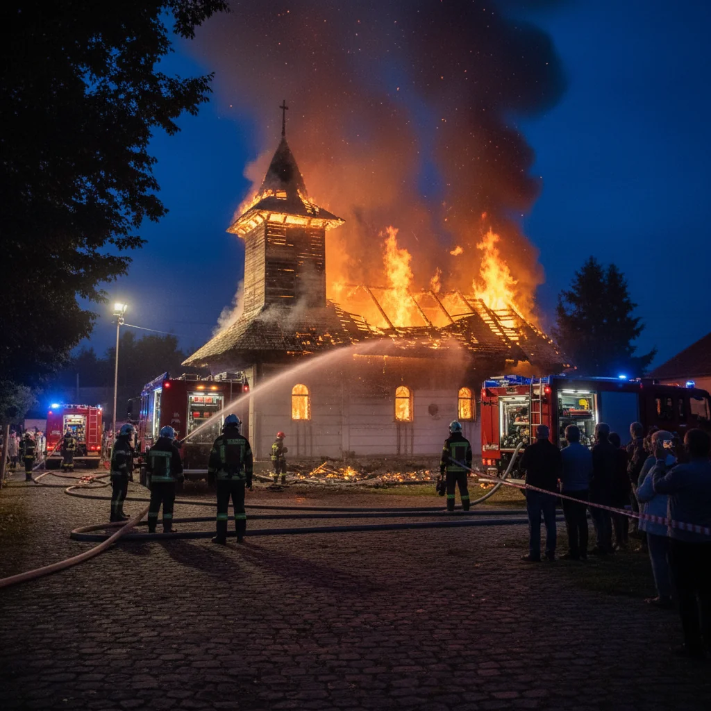 Biserica din Viișoara, Teleorman, distrusă de un incendiu în noaptea de 27-28 februarie