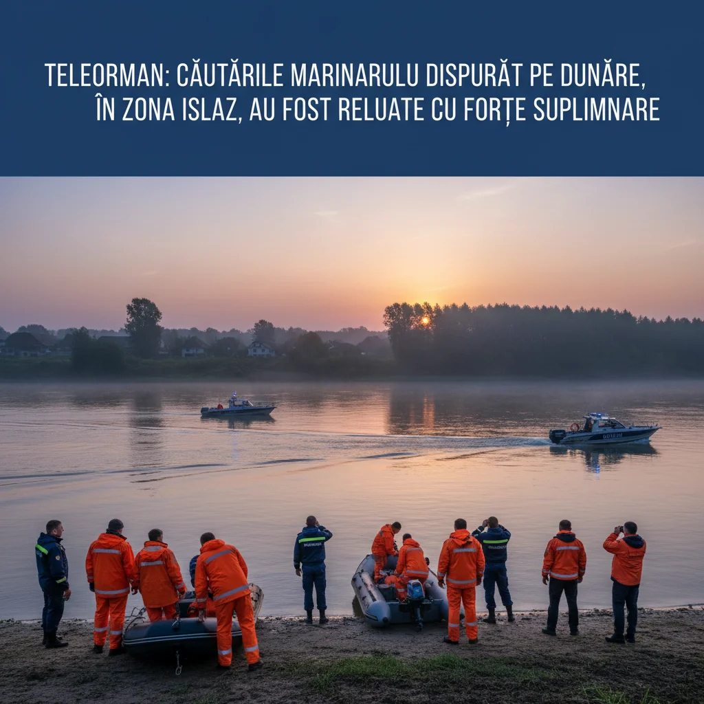 Căutările marinarului dispărut pe Dunăre, în zona Islaz, continuă cu efective suplimentare la Alexandria