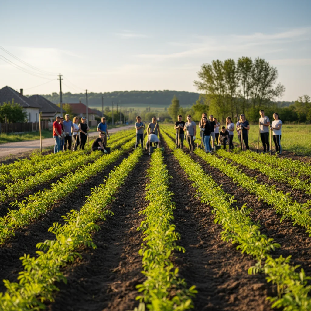 Centura verde din Videle: 2.000 de puieți de salcâm plantați