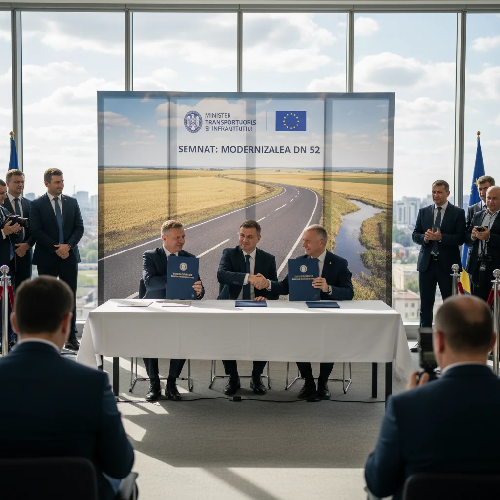 Contract semnat pentru modernizarea DN 52 Alexandria – Turnu Măgurele, în județul Teleorman