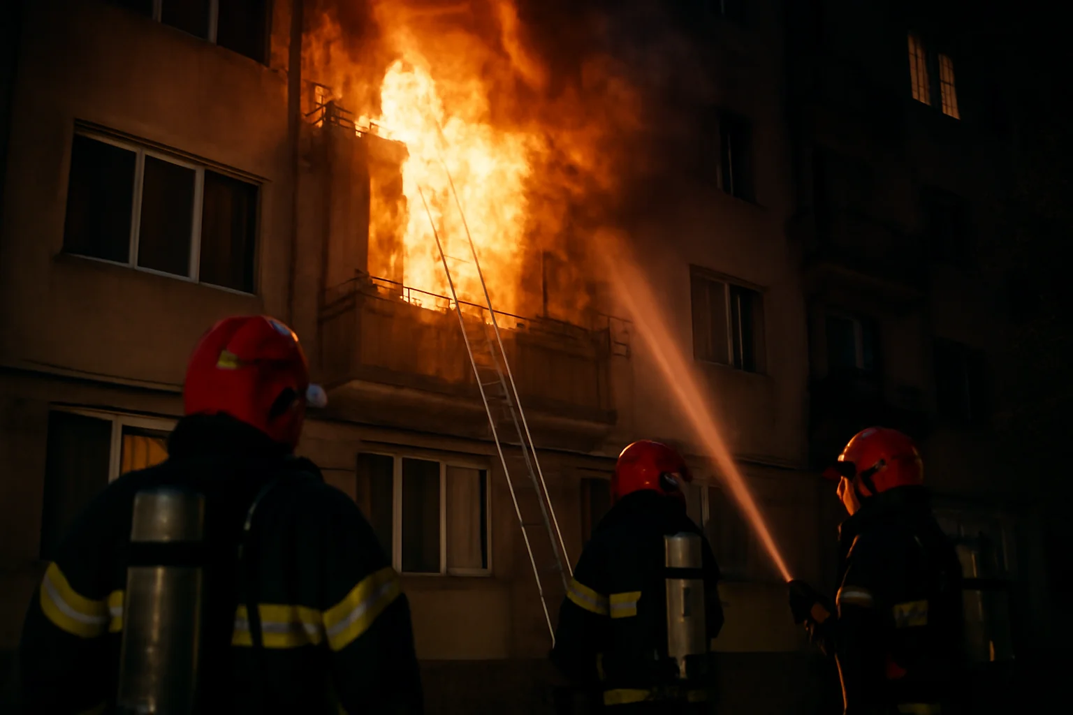 Incendiu într-un apartament din Alexandria, în noaptea de Revelion: zeci de persoane evacuate