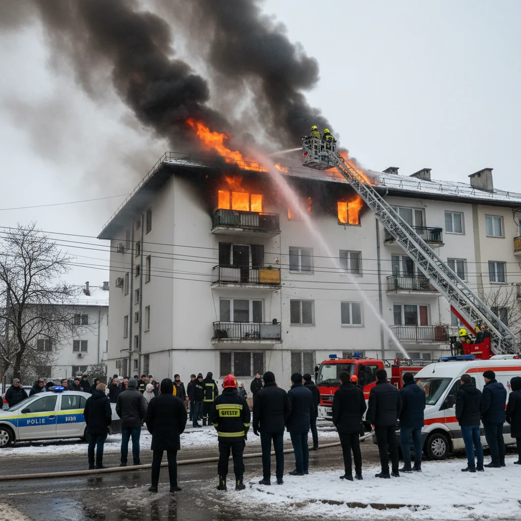 Incendiu într-un apartament din Alexandria, pe strada București, în prima zi a anului