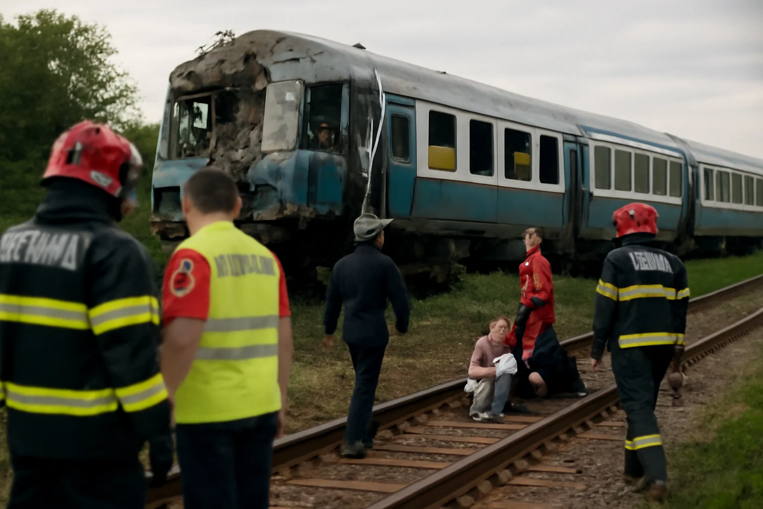 Incident feroviar în apropiere de Alexandria: tren de călători a lovit un marfar, 12 răniți