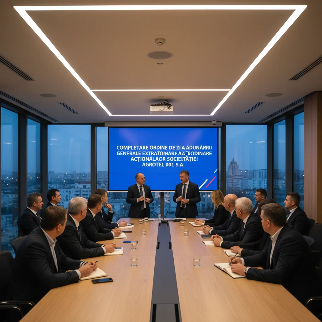 Ordinea de zi a adunării generale extraordinare la AGROTEL 001 S.A.