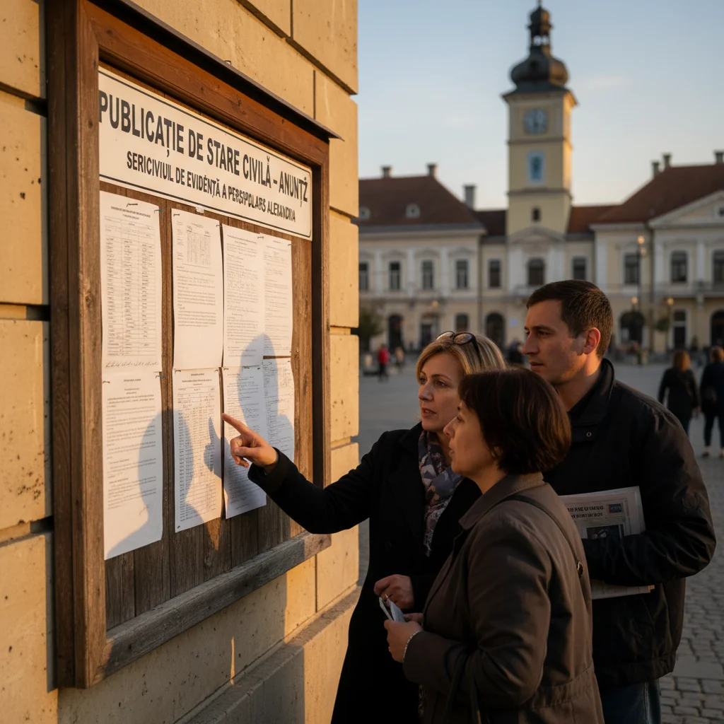 Publicație de stare civilă la Alexandria: anunț oficial al Serviciului de Evidență a Persoanelor