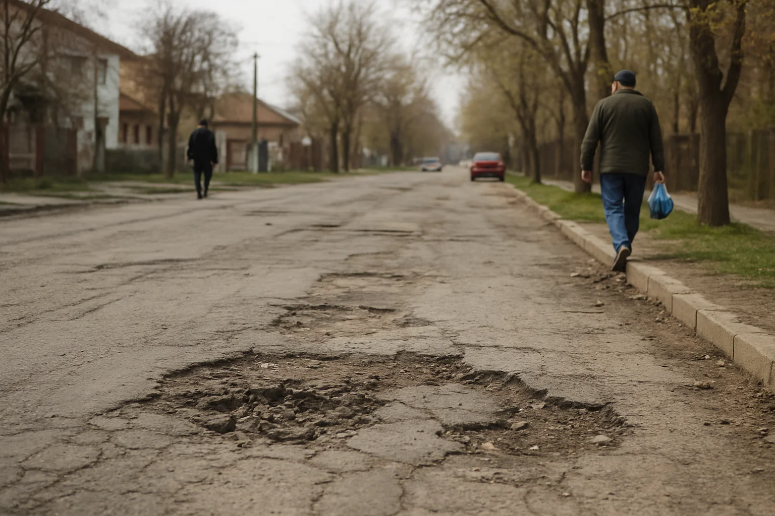 Starea infrastructurii rutiere din Alexandria la început de primăvară