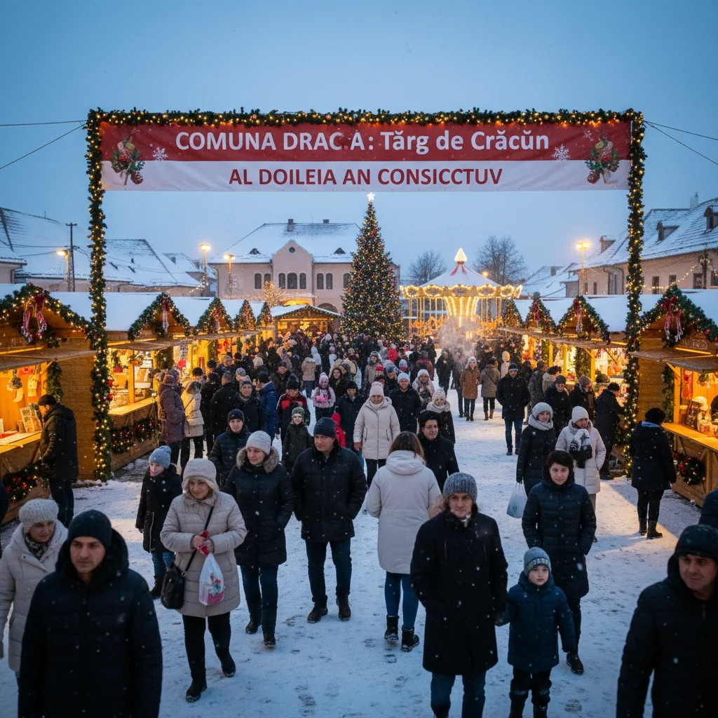Târgul de Crăciun din Comuna Dracea revine pentru al doilea an consecutiv cu cea mai frumoasă atmosferă de sărbătoare